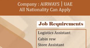 Latest Airways Job Vacancies in UAE